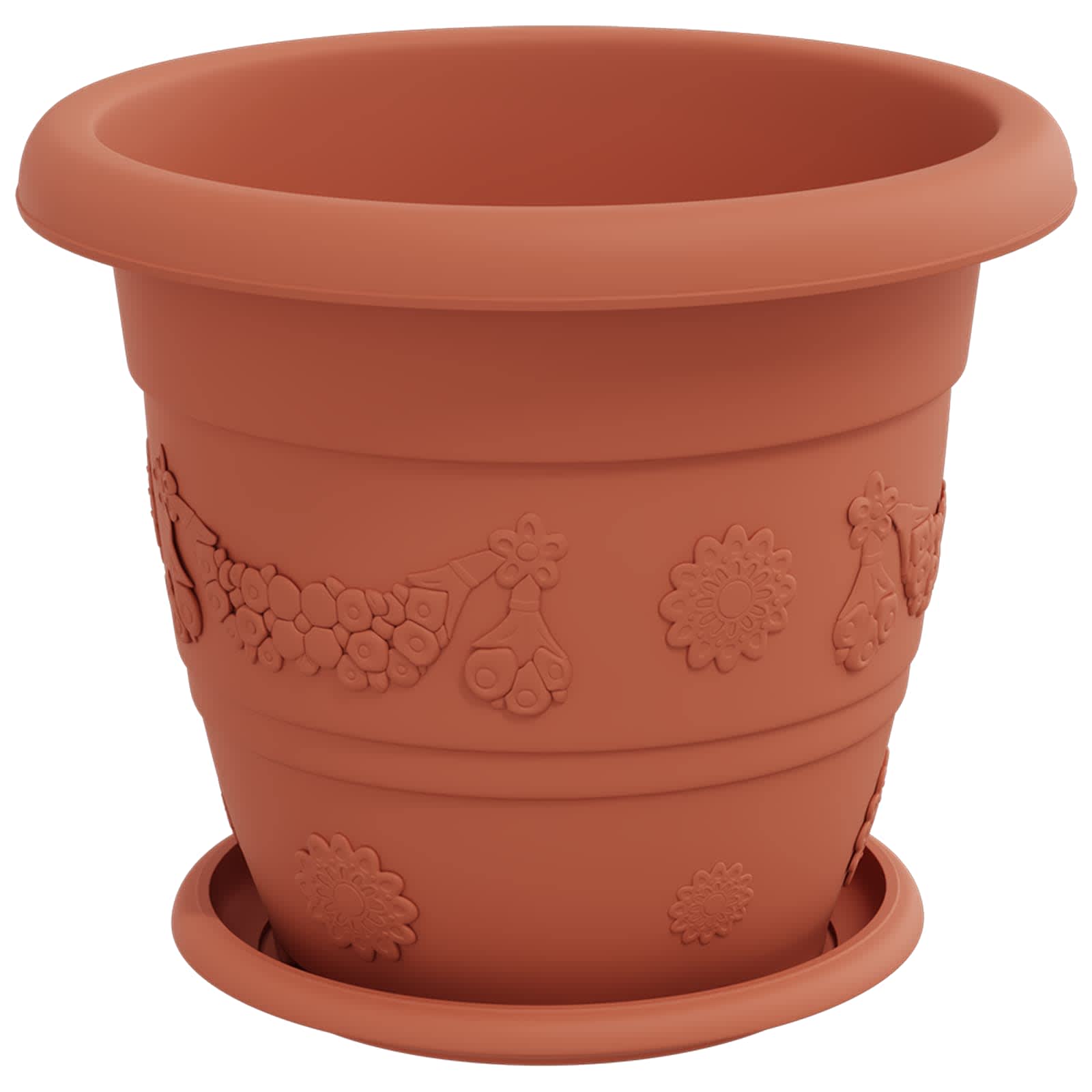 Vasi per Piante 6 pcs Rosso Mattone Ø 26 x 21.5 cm Plastica | homemem39