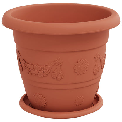 Vasi per Piante 6 pcs Rosso Mattone Ø 26 x 21.5 cm Plastica | homemem39