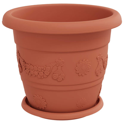 Vasi per Piante 6 pcs Rosso Mattone Ø 30 x 25 cm Plastica | homemem39