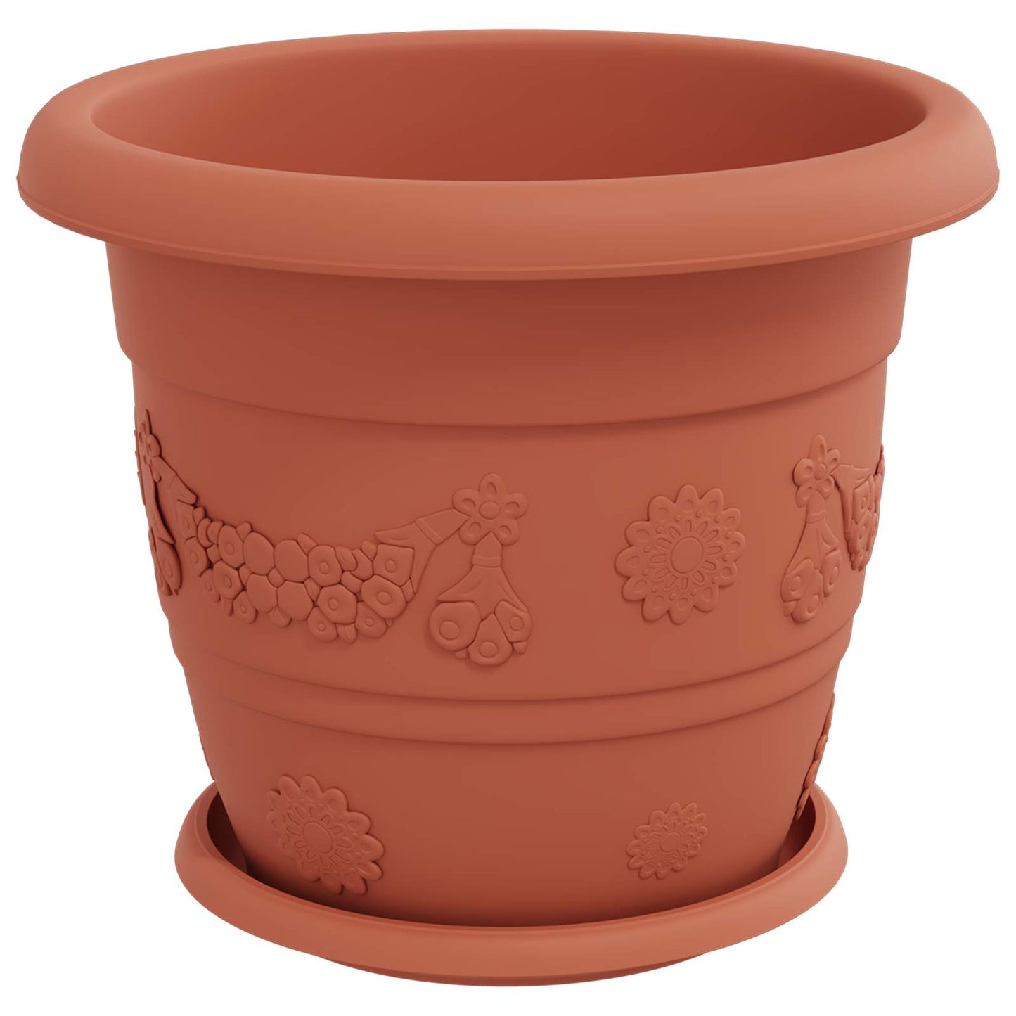Vasi per Piante 6 pcs Rosso Mattone Ø 30 x 25 cm Plastica