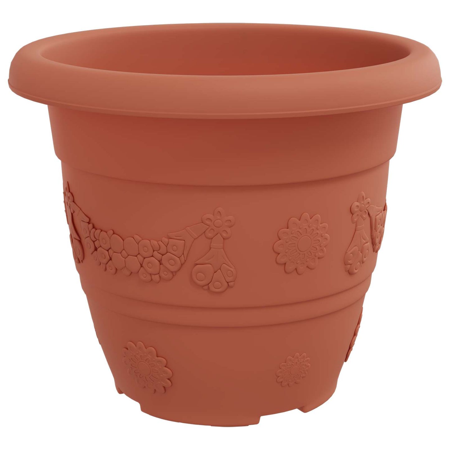 Vasi per Piante 24 pcs Rosso Mattone Ø 22 x 18 cm Plastica | homemem39