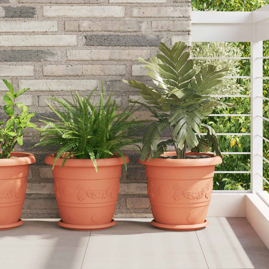 Vasi per Piante 24 pcs Rosso Mattone Ø 34 x 28 cm Plastica | homemem39