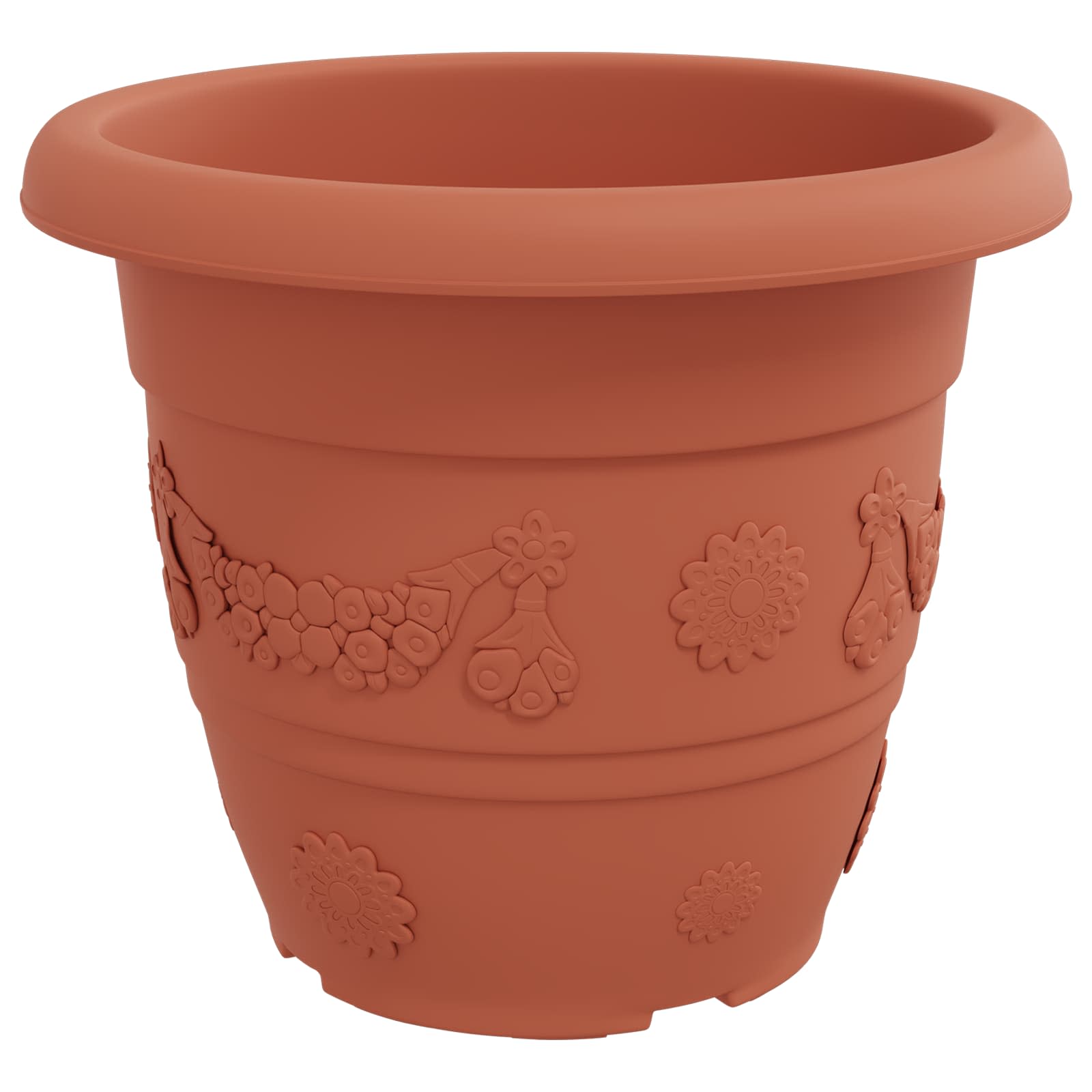 Vasi per Piante 24 pcs Rosso Mattone Ø 34 x 28 cm Plastica | homemem39