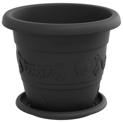 Vasi per Piante 24 pcs Nero Ø 22 x 18 cm Plastica | homemem39
