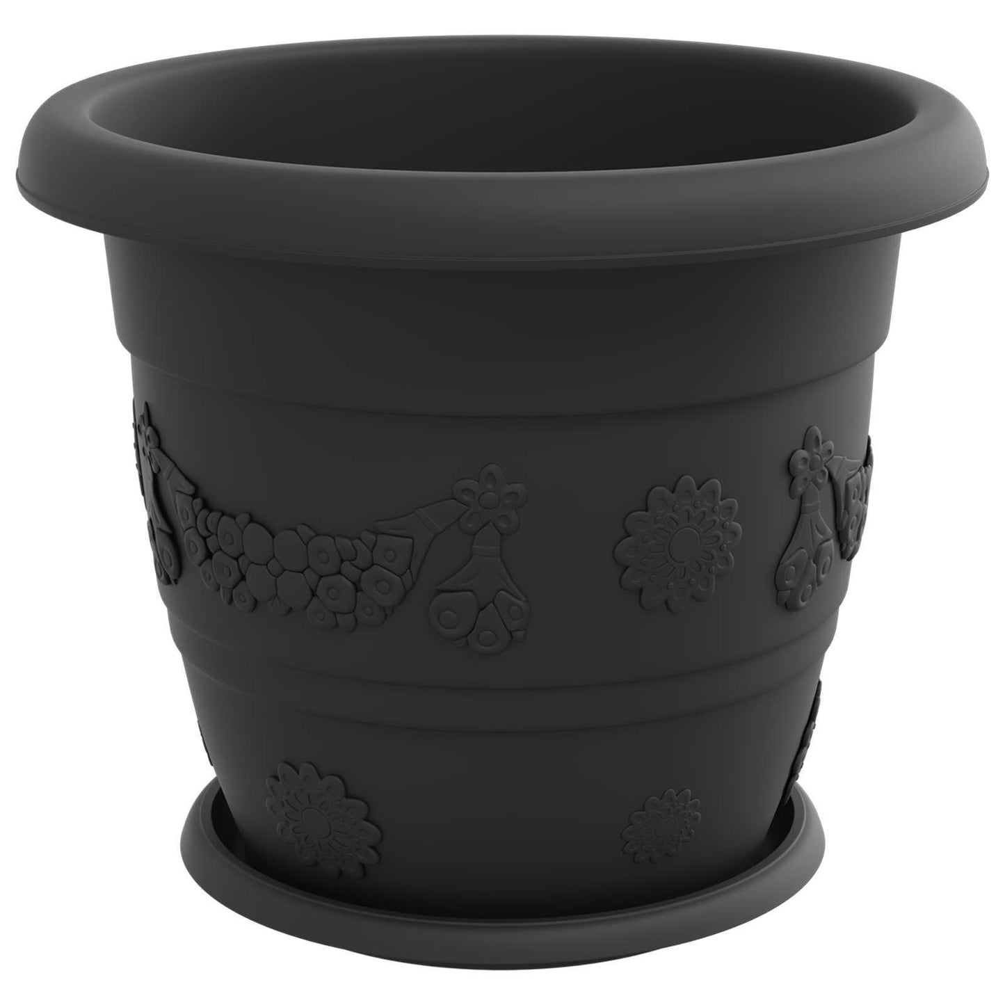 Vasi per Piante 24 pcs Nero Ø 34 x 28 cm Plastica