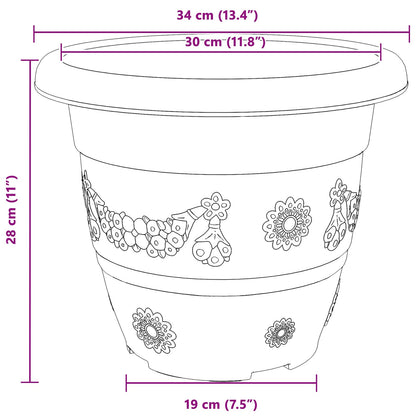 Vasi per Piante 24 pcs Nero Ø 34 x 28 cm Plastica