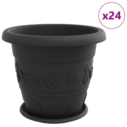 Vasi per Piante 24 pcs Nero Ø 39 x 32 cm Plastica | homemem39