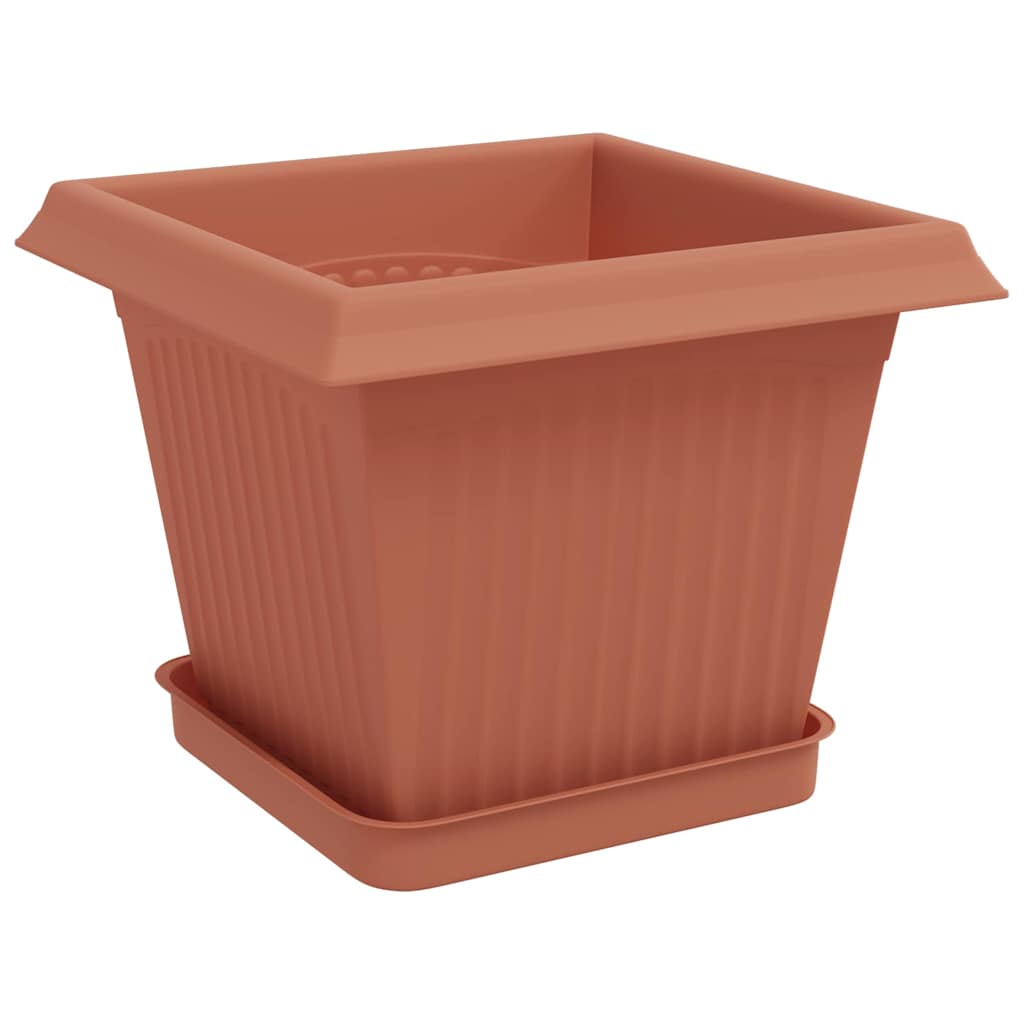 Vasi per Piante 6 pcs Rosso Mattone 20 x 20 x 16 cm Plastica
