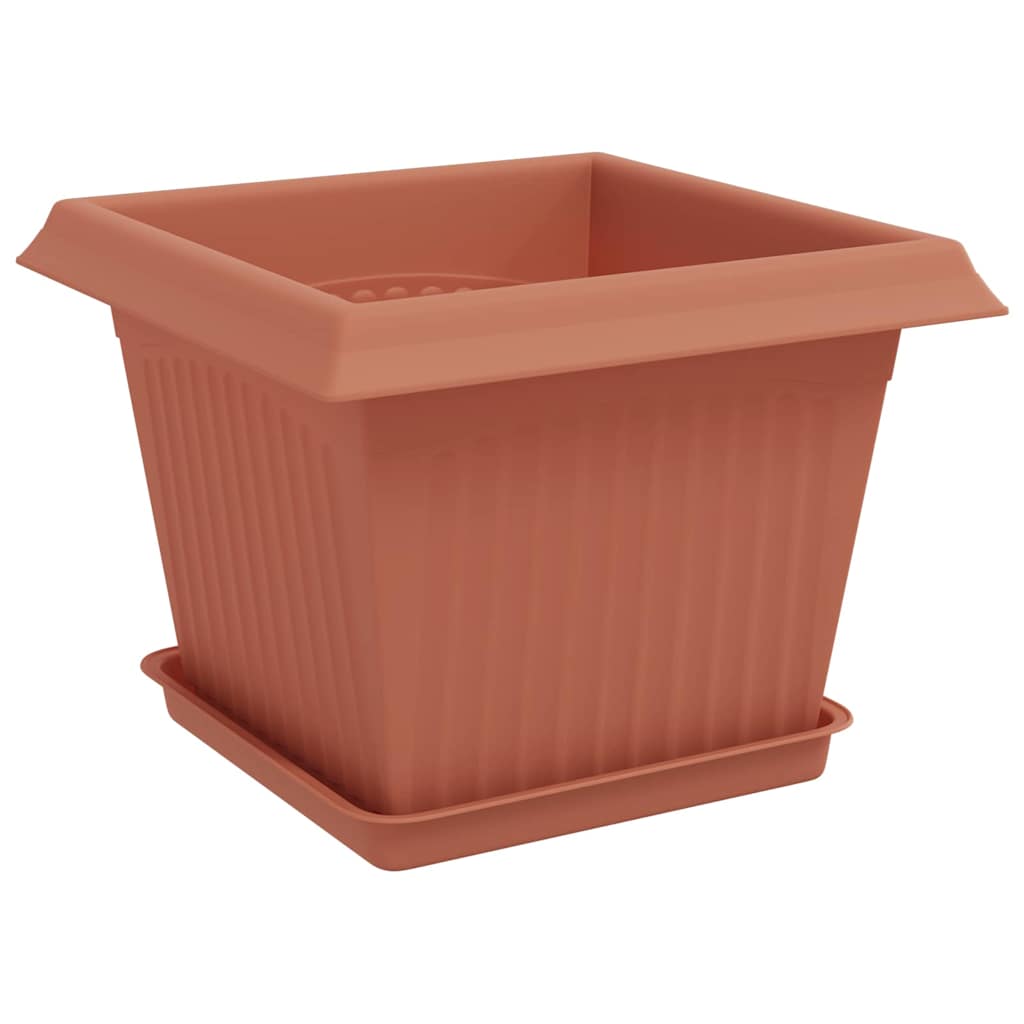 Vasi per Piante 6 pcs Rosso Mattone 23 x 23 x 17,5 cm Plastica | homemem39