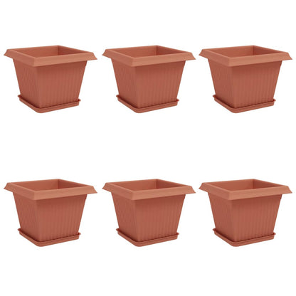 Vasi per Piante 6 pcs Rosso Mattone 28,5 x 28,5 x 22 cm