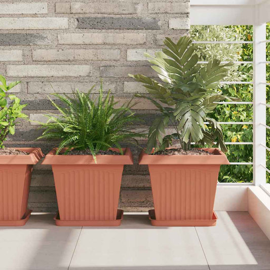Vasi per Piante 6 pcs Rosso Mattone 33 x 33 x 26 cm Plastica