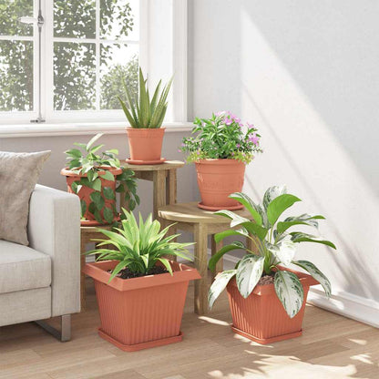 Vasi per Piante 6 pcs Rosso Mattone 33 x 33 x 26 cm Plastica