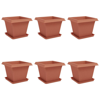 Vasi per Piante 6 pcs Rosso Mattone 43 x 43 x 33,5 cm Plastica