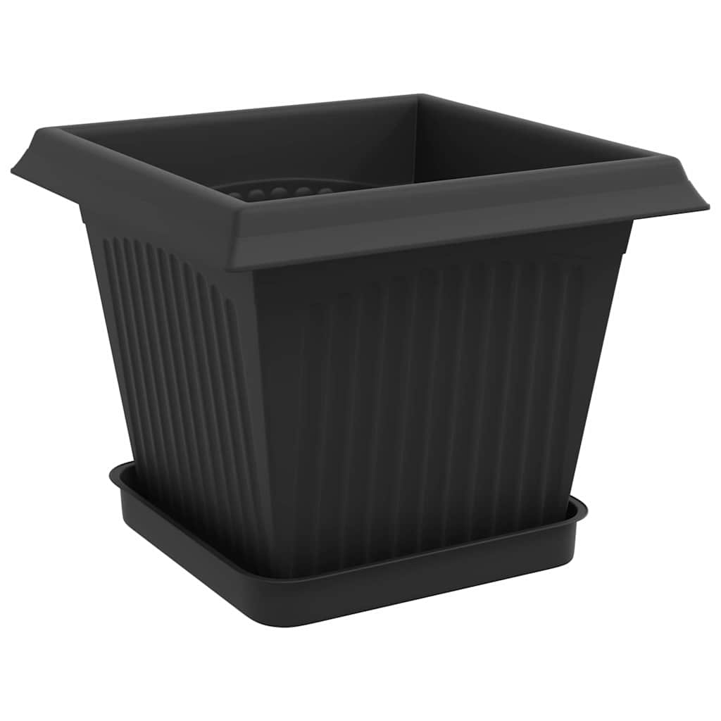 Vasi per Piante 6 pcs Nero 20 x 20 x 16 cm Plastica | homemem39
