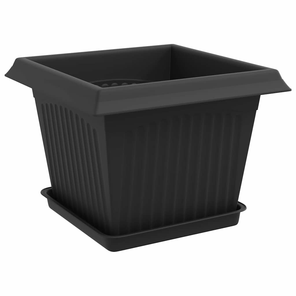 Vasi per Piante 6 pcs Nero 23 x 23 x 17,5 cm Plastica | homemem39