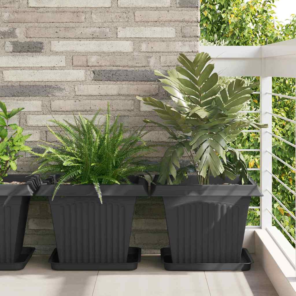 Vasi per Piante 6 pcs Nero 43 x 43 x 33,5 cm Plastica | homemem39