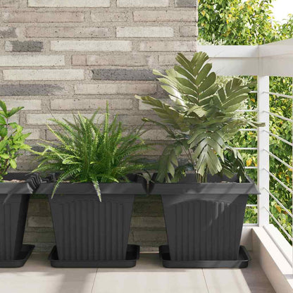 Vasi per Piante 6 pcs Nero 43 x 43 x 33,5 cm Plastica | homemem39