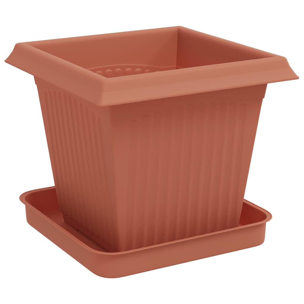 Vasi per Piante 24 pcs Rosso Mattone 16 x 16 x 14 cm Plastica | homemem39