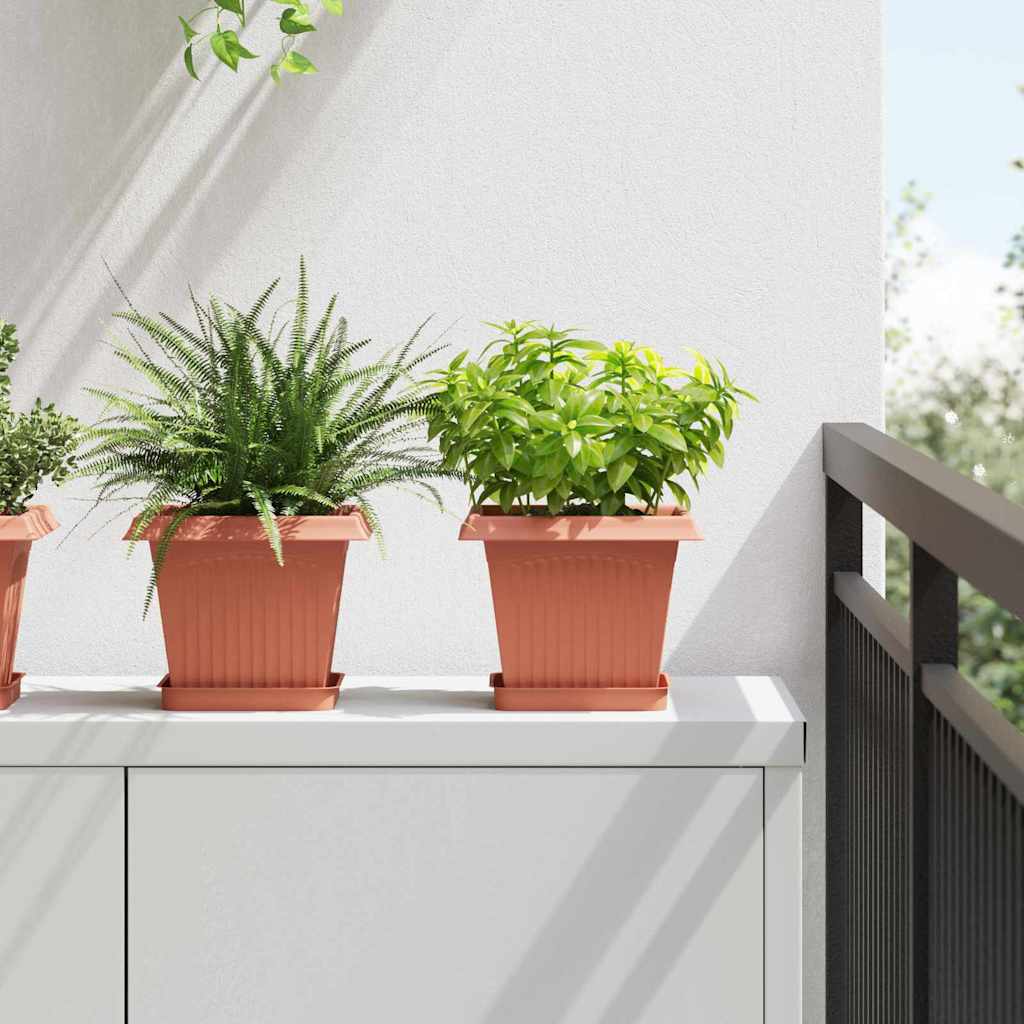 Vasi per Piante 24 pcs Rosso Mattone 20 x 20 x 16 cm Plastica