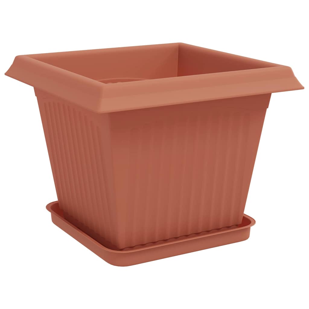 Vasi per Piante 24 pcs Rosso Mattone 33 x 33 x 26 cm Plastica | homemem39