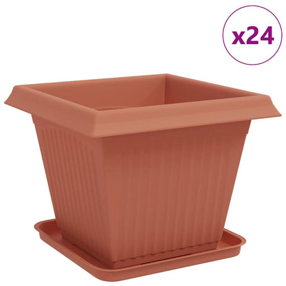 Vasi per Piante 24 pcs Rosso Mattone 38 x 38 x 30 cm Plastica | homemem39