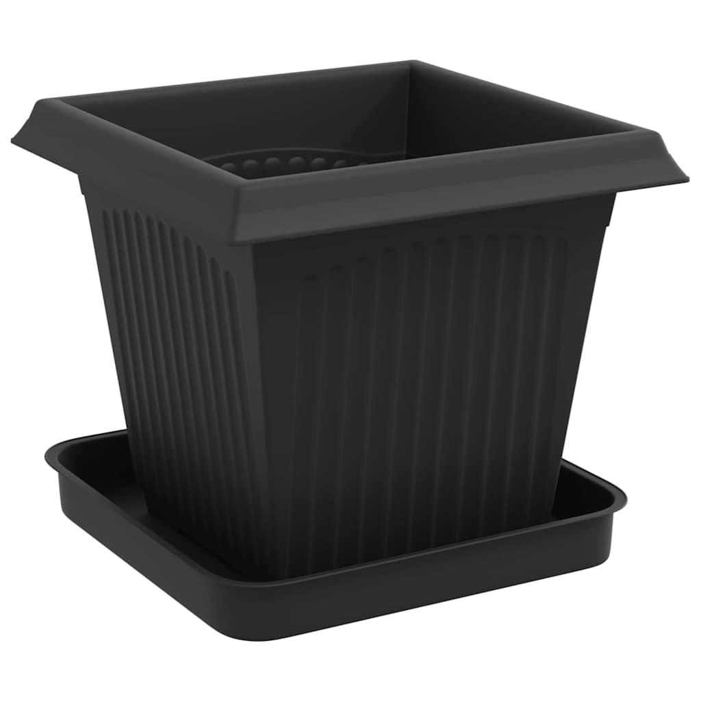 Vasi per Piante 24 pcs Nero 16 x 16 x 14 cm Plastica | homemem39