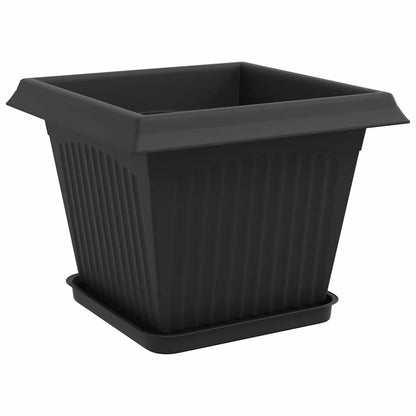 Vasi per Piante 24 pcs Nero 28,5 x 28,5 x 22 cm Plastica | homemem39