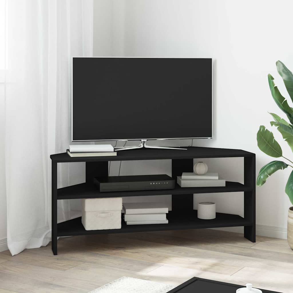 MobileTVAngolare Nero 102x40,5x45cm Legno multistrato | homemem39