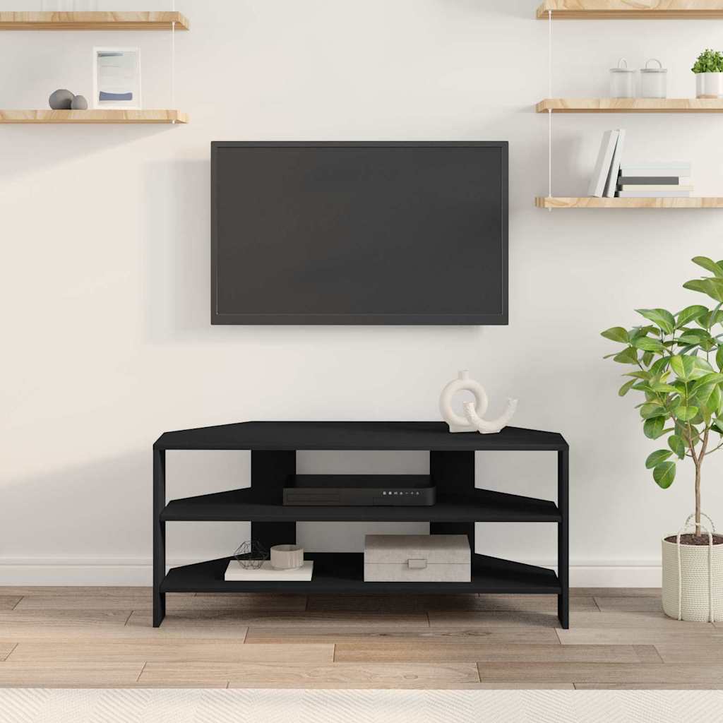 MobileTVAngolare Nero 102x40,5x45cm Legno multistrato | homemem39