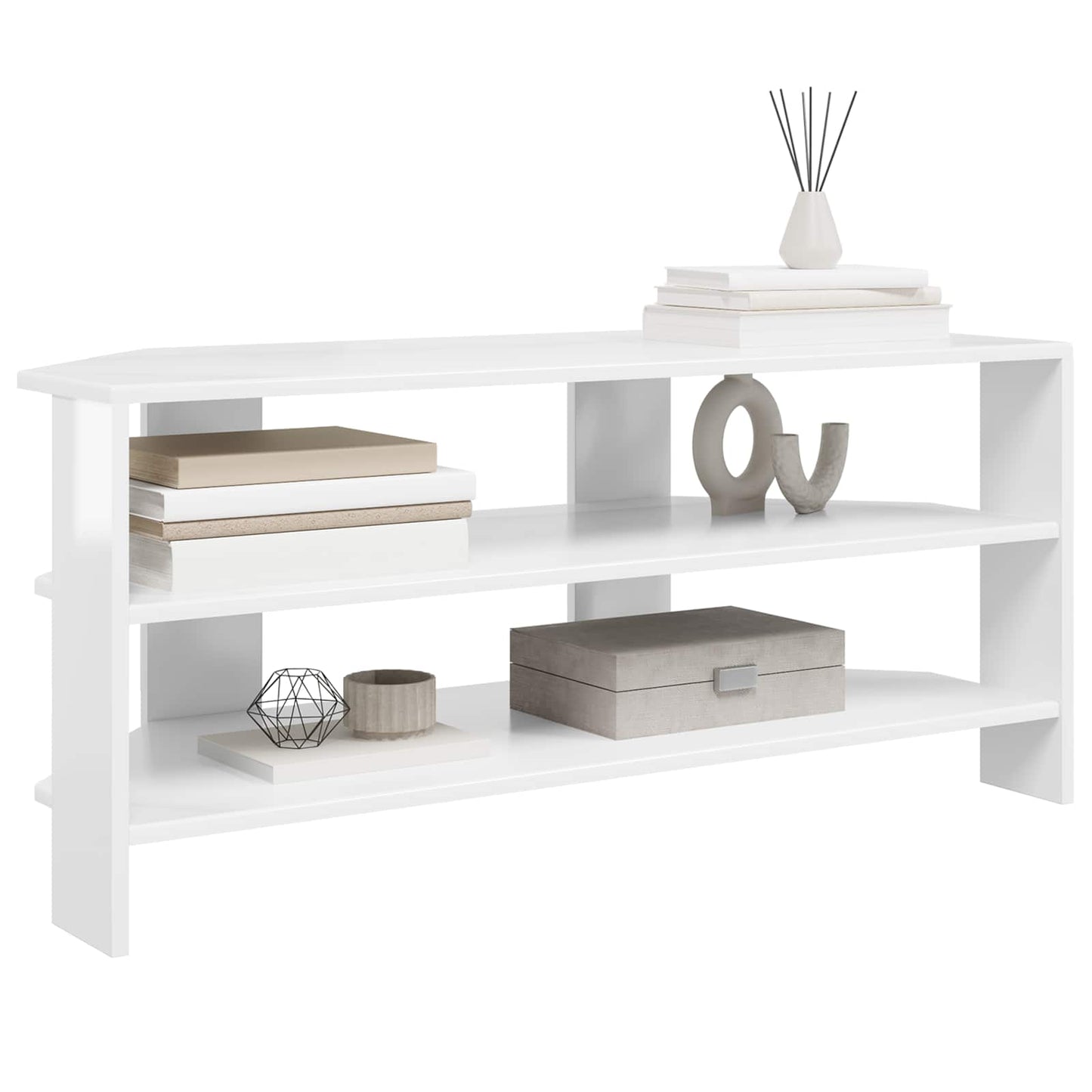 MobileTVAngolare Bianco ad Alto Lucido 102x40,5x45cm