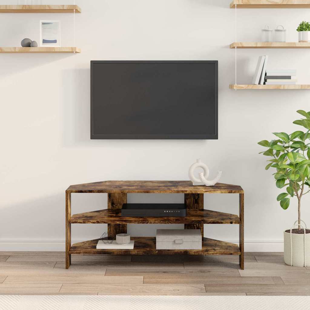 MobileTVAngolare Rovere fumé 102x40,5x45cm Legno multistrato | homemem39