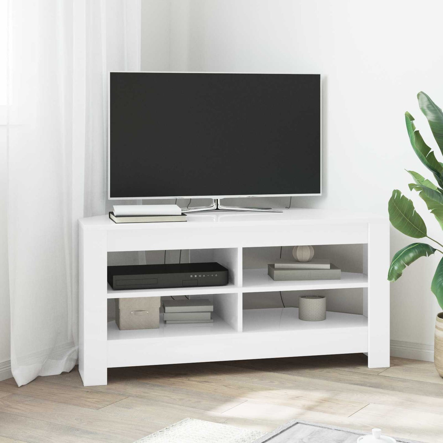 MobileTVAngolare 102 x 40,5 x 45 cm Bianco Legno ingegnerizzato