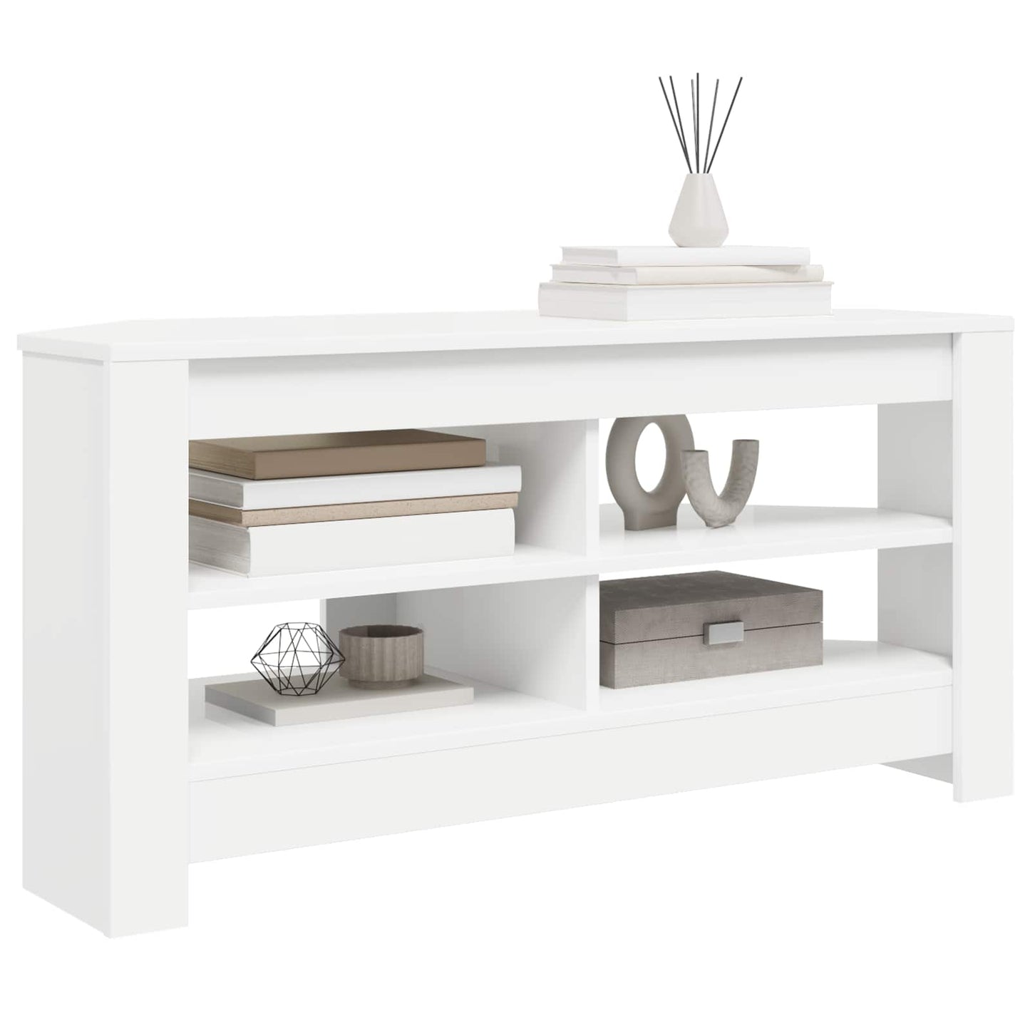 MobileTVAngolare 102 x 40,5 x 45 cm Bianco Legno ingegnerizzato