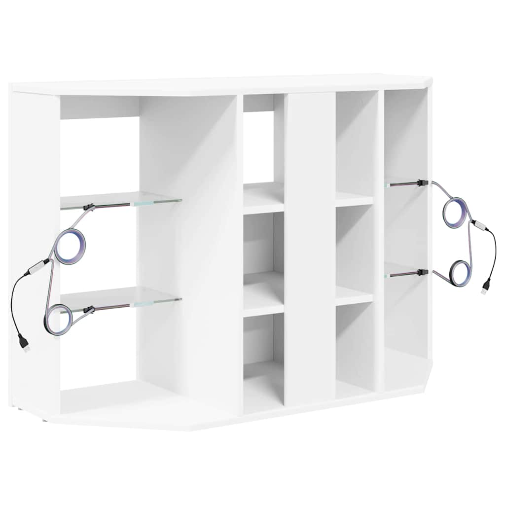 Mobile TV LED Angolare 100x40x68cm Bianco Legno ingegnerizzato | homemem39