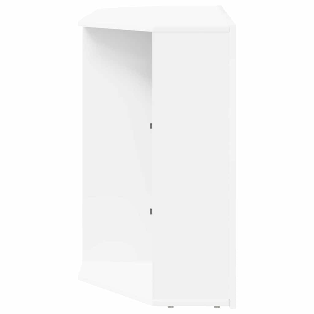 Mobile TV LED Angolare Bianco 100x40x68cm Legno multistrato