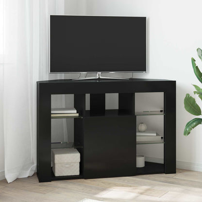 Mobile TV LED Angolare 100x40x68cm Nero Legno ingegnerizzato | homemem39
