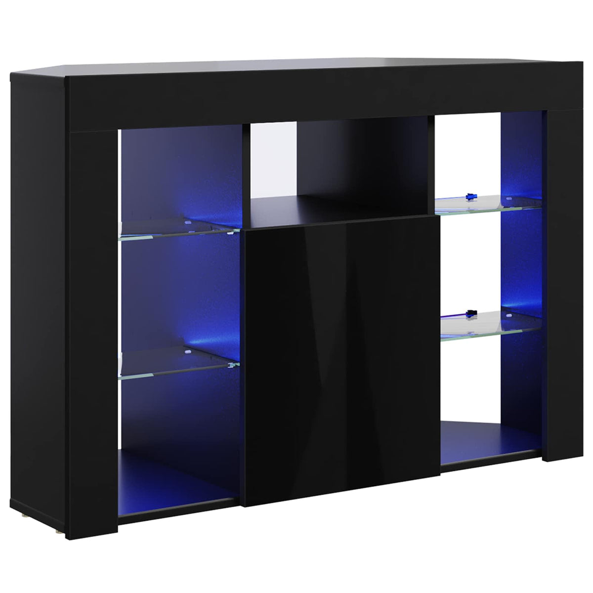 Mobile TV LED Angolare 100x40x68cm Nero Legno ingegnerizzato | homemem39