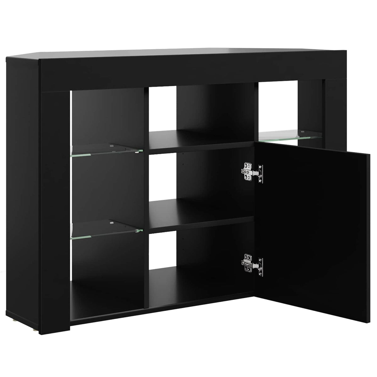 Mobile TV LED Angolare 100x40x68cm Nero Legno ingegnerizzato | homemem39