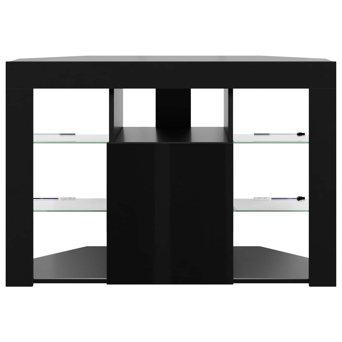Mobile TV LED Angolare 100x40x68cm Nero Legno ingegnerizzato | homemem39