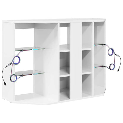 Mobile TV LED Angolare Bianco ad Alto Lucido 104 x 40 x 68 cm