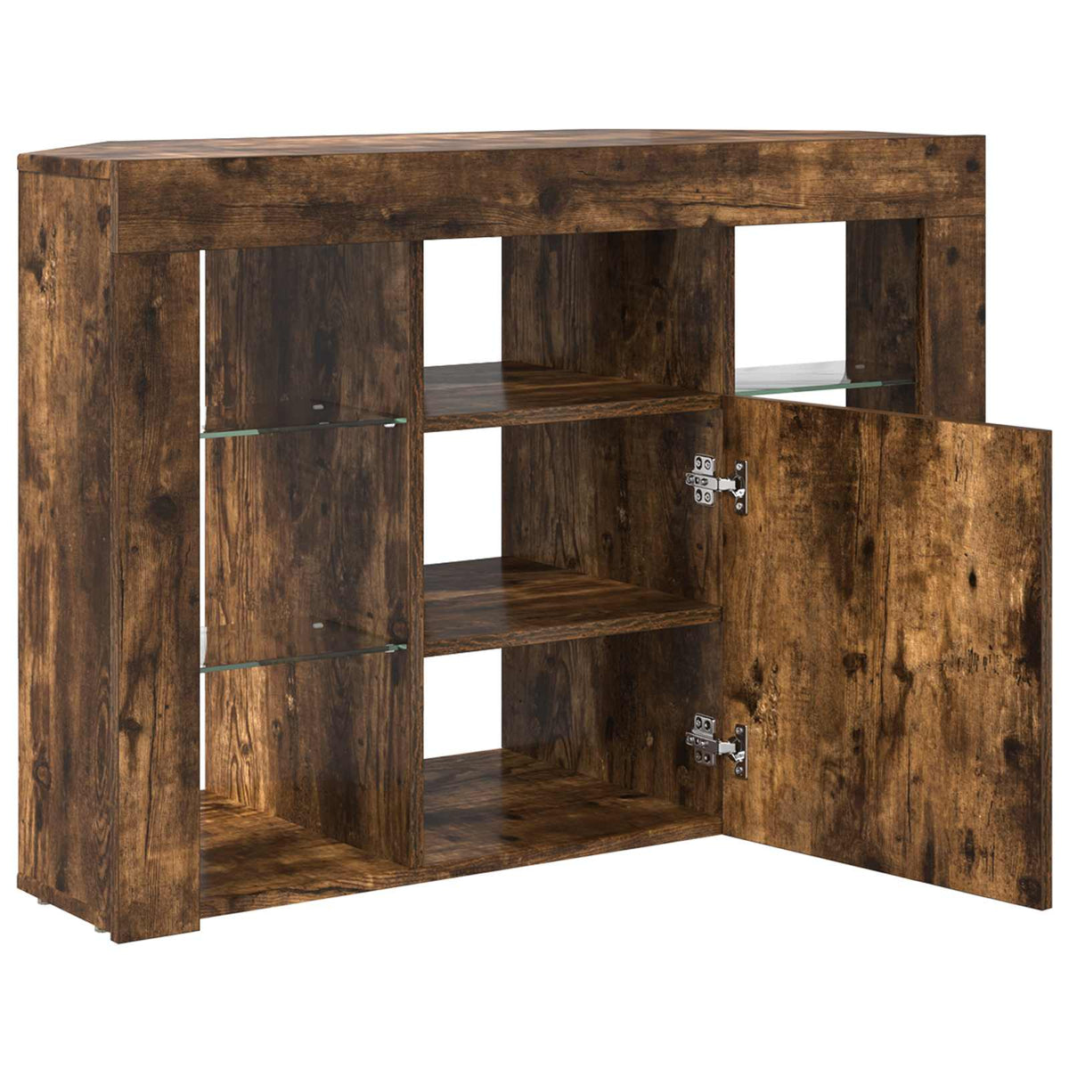 Mobile TV LED Angolare 100x40x68cm Rovere fumé | homemem39
