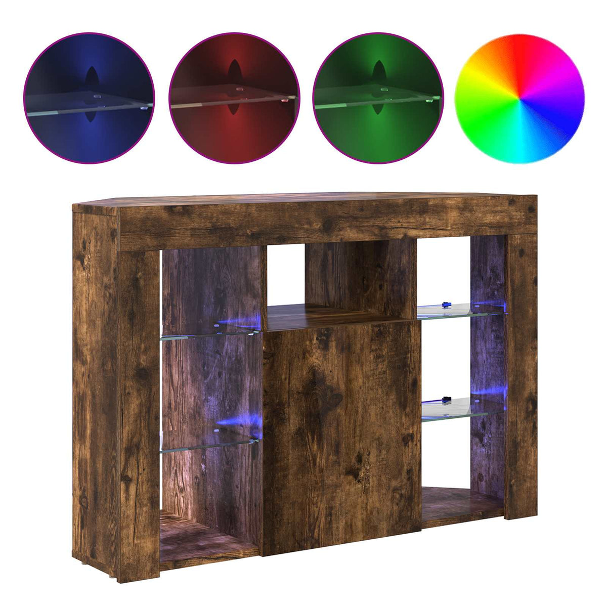 Mobile TV LED Angolare 100x40x68cm Rovere fumé | homemem39