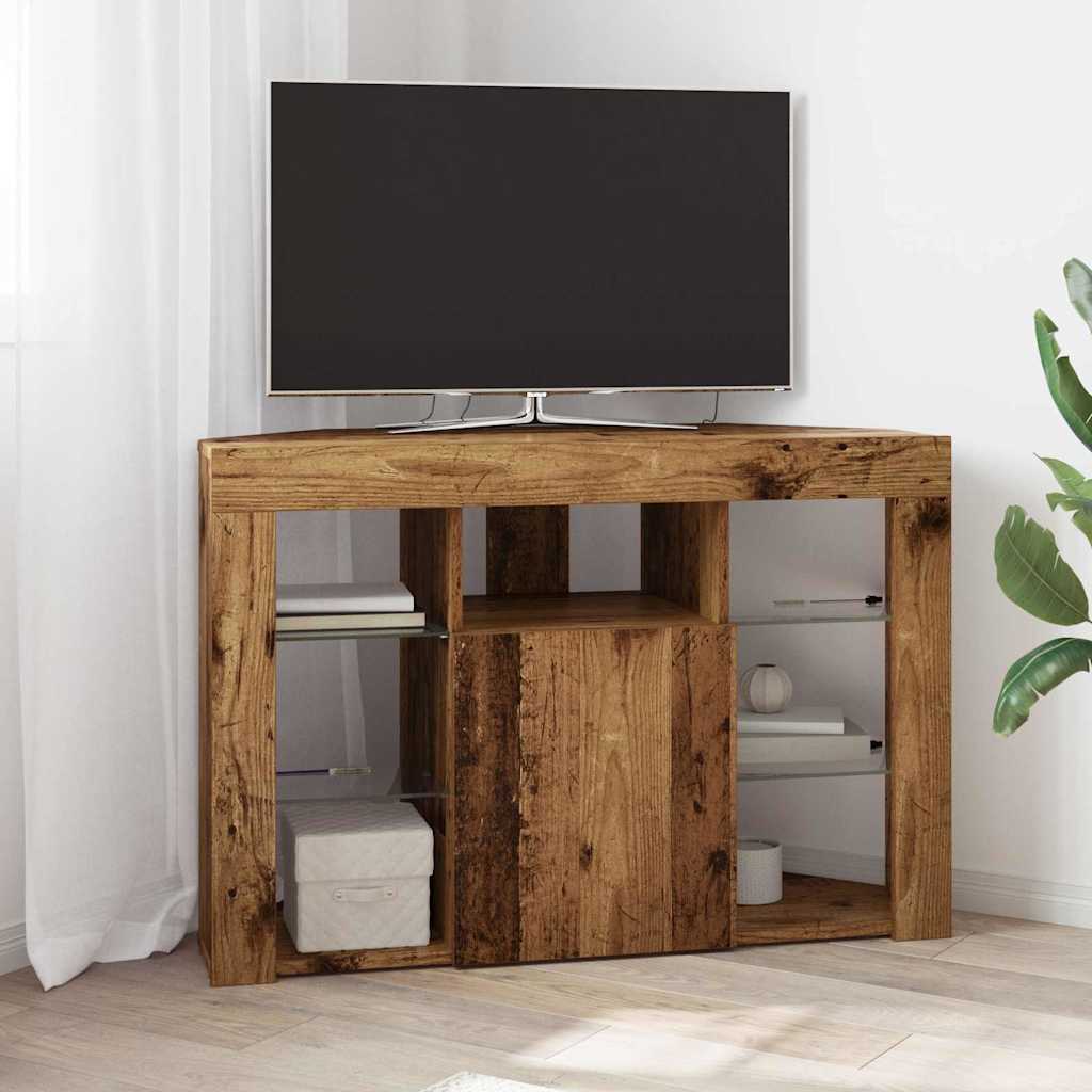 Mobile TV LED Angolare 100x40x68cm Legno vecchio | homemem39