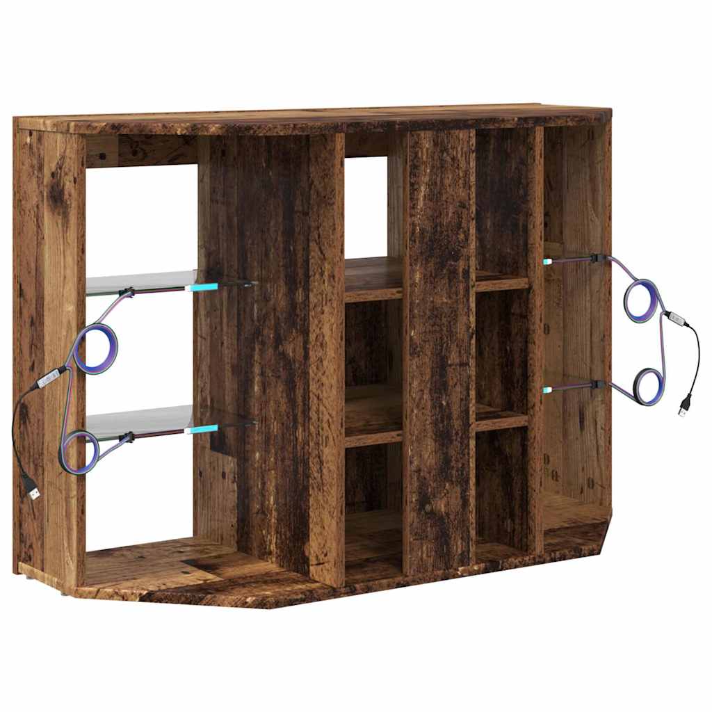 Mobile TV LED Angolare 100x40x68cm Legno vecchio | homemem39