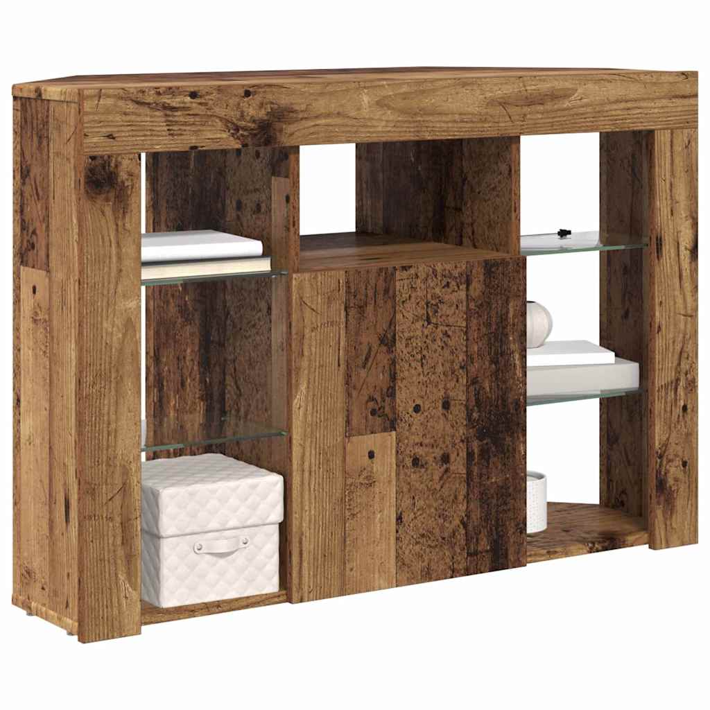 Mobile TV LED Angolare 100x40x68cm Legno vecchio | homemem39