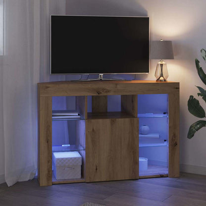 Mobile TV LED Angolare 100x40x68cm Rovere artigianale | homemem39