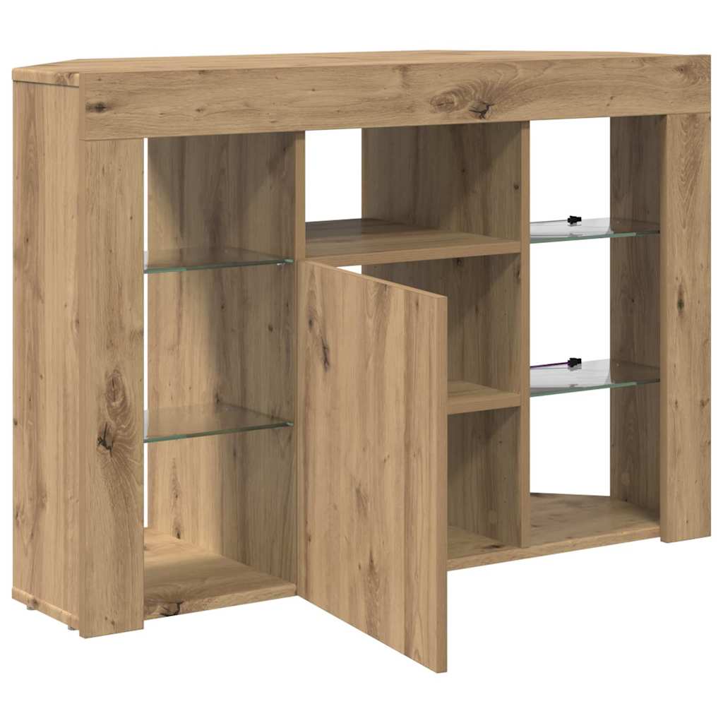 Mobile TV LED Angolare 100x40x68cm Rovere artigianale | homemem39