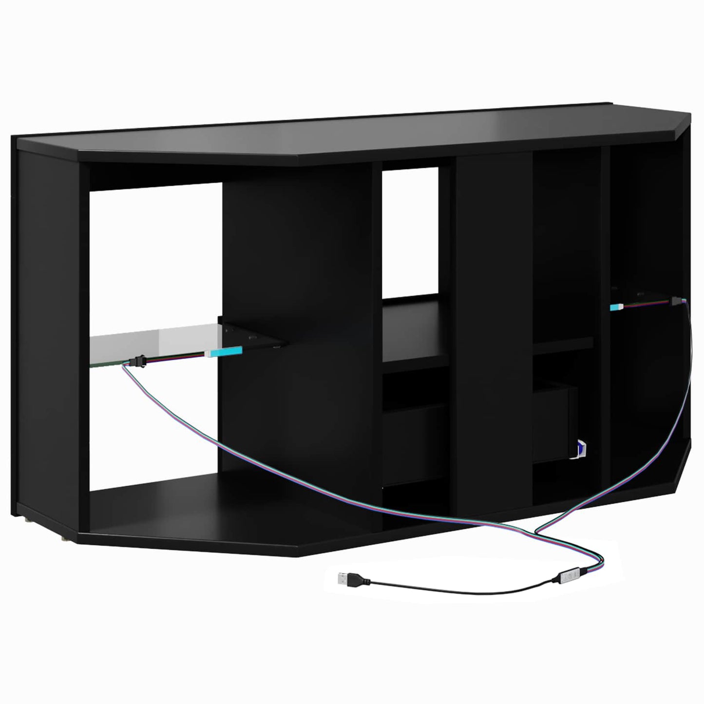 Mobile TV LED Angolare 100 x 40 x 50 cm Nero | homemem39
