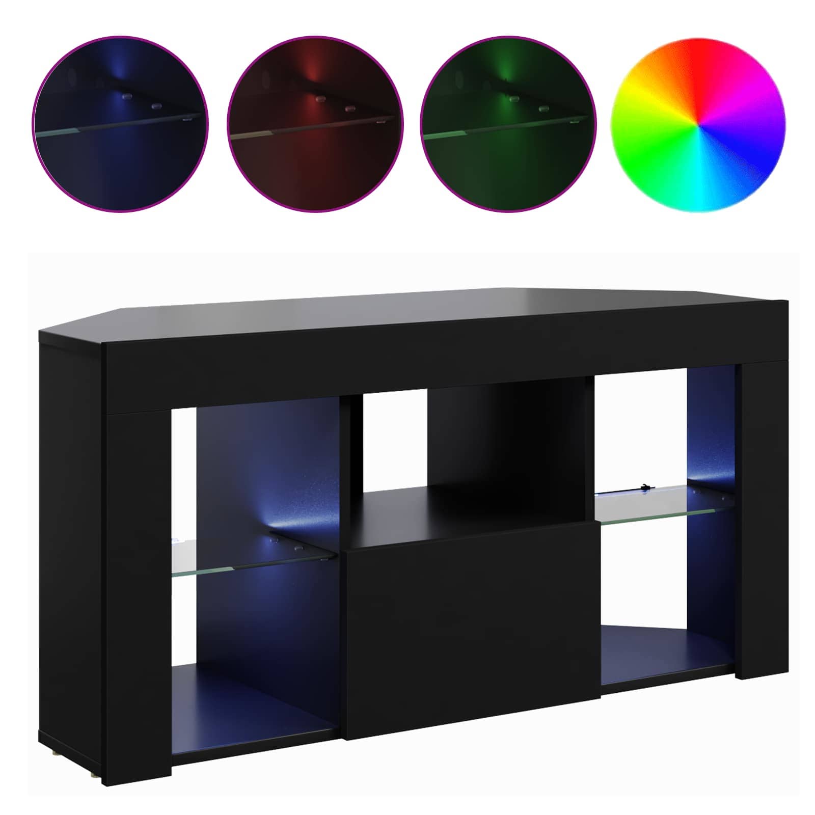 Mobile TV LED Angolare 100 x 40 x 50 cm Nero | homemem39