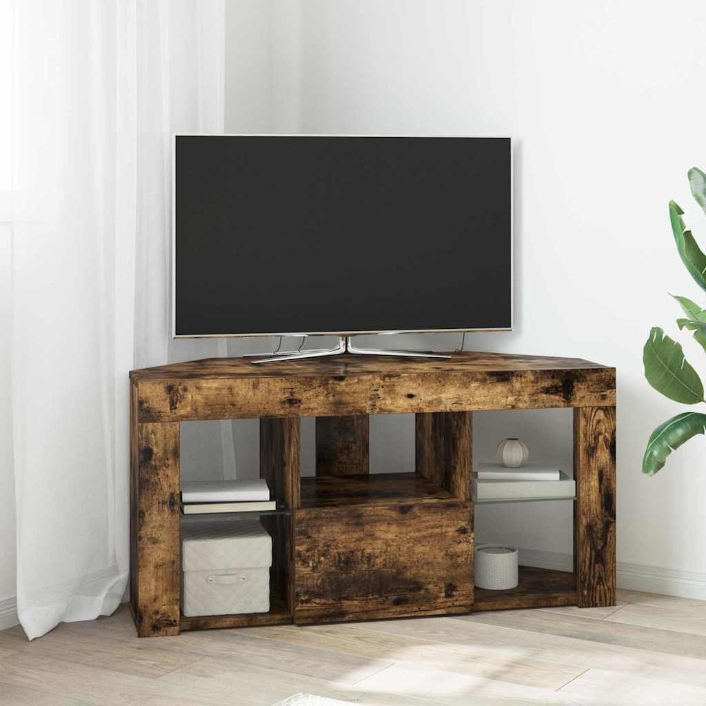 Mobile TV LED Angolare 100 x 40 x 50 cm Rovere fumé | homemem39